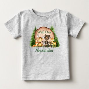 Vild 1 Träd av djur i regnskog 1:a födelsedagen T Shirt