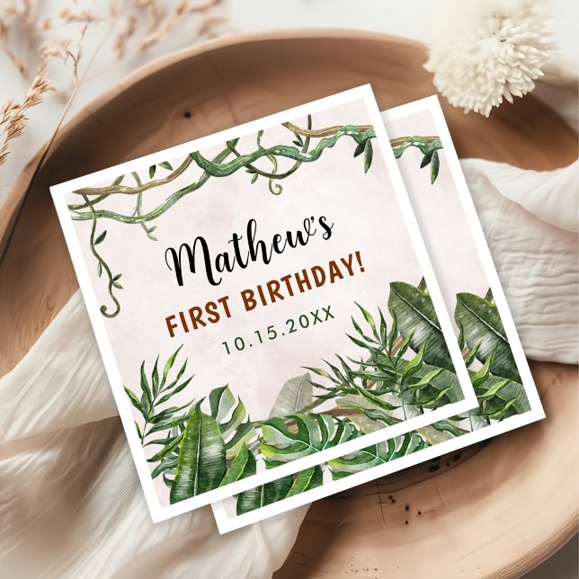 Vild 1 Tropical Safari Första födelsedag Pappersservett (Skapare uppladdad)