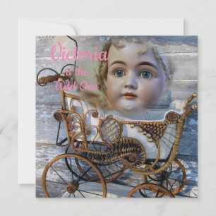 Vild 1 Viktoria för första födelsedagskort Inbjudningar