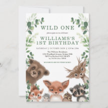 Vild 1 Woodland Animals Greenery Forest Birthday