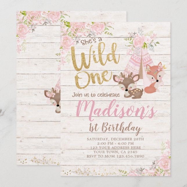 Vild 1, Woodland, stammen Inbjudningar (Fram/baksida)