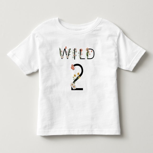Vild 2 Vildblommor, andra födelsedagen T Shirt (Framsida)