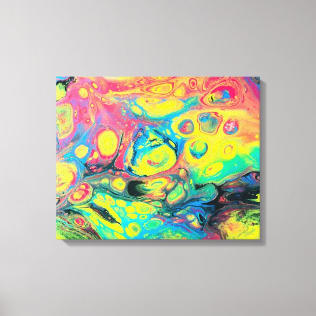 Vild Abstrakt för akrylfluid Art Canvastryck (Framsida)