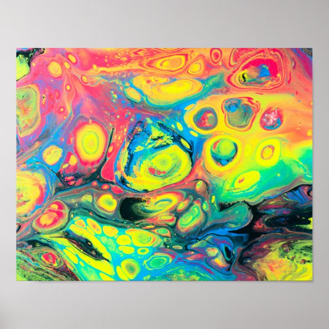 Vild Abstrakt för akrylfluid Art Poster (Framsidan)