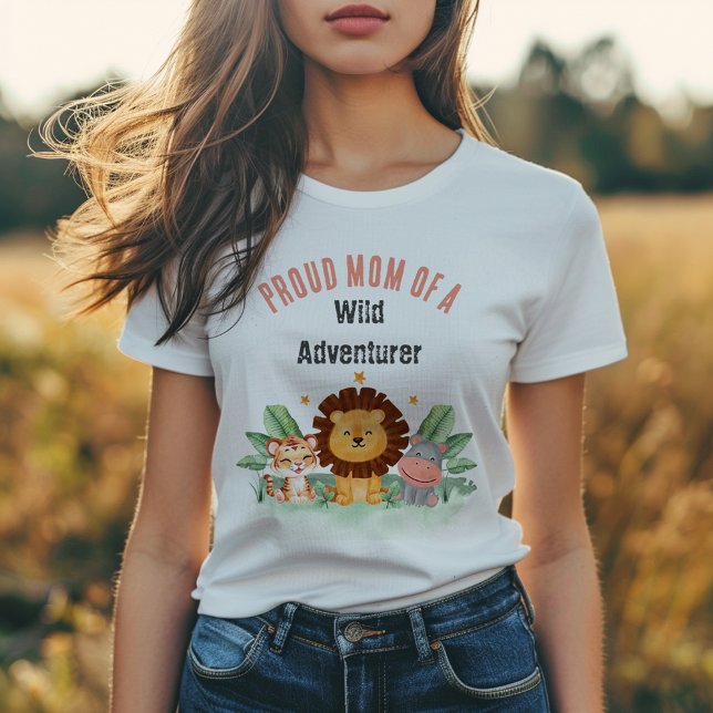 Vild Adventurer Jungle Safari Animals Birthday T Shirt (Skapare uppladdad)