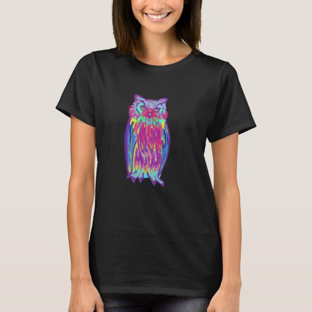 Vild Aesthetic Grumpy Uggla Funny Uggla Vaporwave  T Shirt (Framsida)