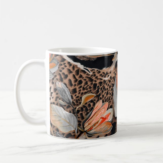 Vild African Animal Skin Mönster Kaffemugg (Vänster)