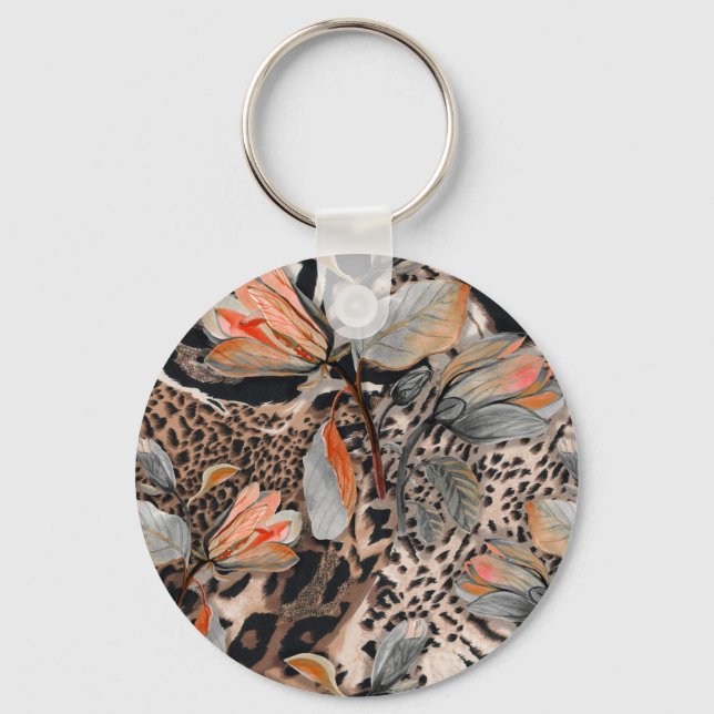 Vild African Animal Skin Mönster Nyckelring (Framsida)