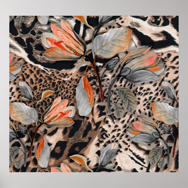 Vild African Animal Skin Mönster Poster (Framsidan)