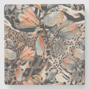 Vild African Animal Skin Mönster Stenunderlägg