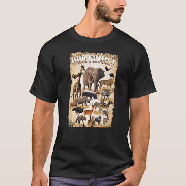 Vild African Family Animal Högers Premium T Shirt (Framsida)