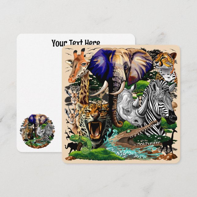 Vild African Savanna Animals (Fram/baksida)