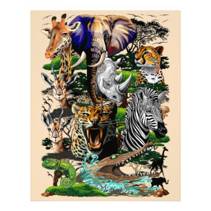 Vild African Savanna Animals Fototryck