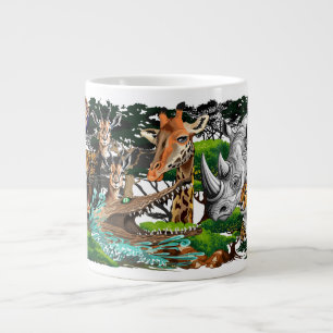 Vild African Savanna Animals Jumbo Mugg