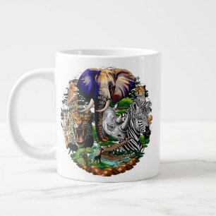 Vild African Savanna Animals Jumbo Mugg