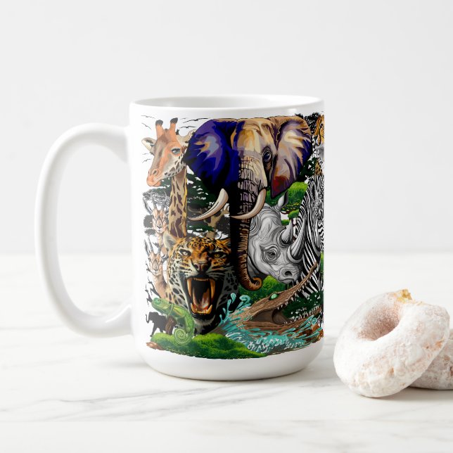 Vild African Savanna Animals Kaffemugg (Med munk)