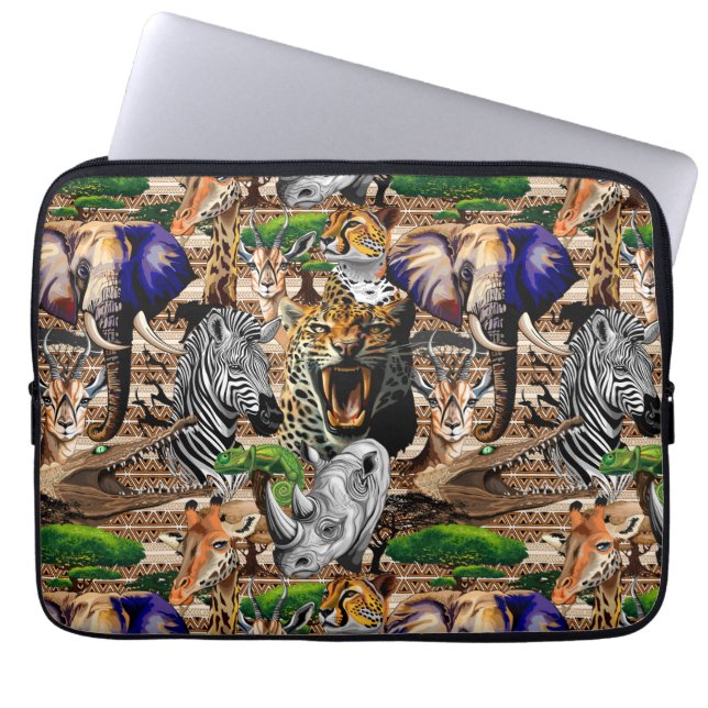 Vild African Savanna Animals Laptop Fodral (Framsidan)