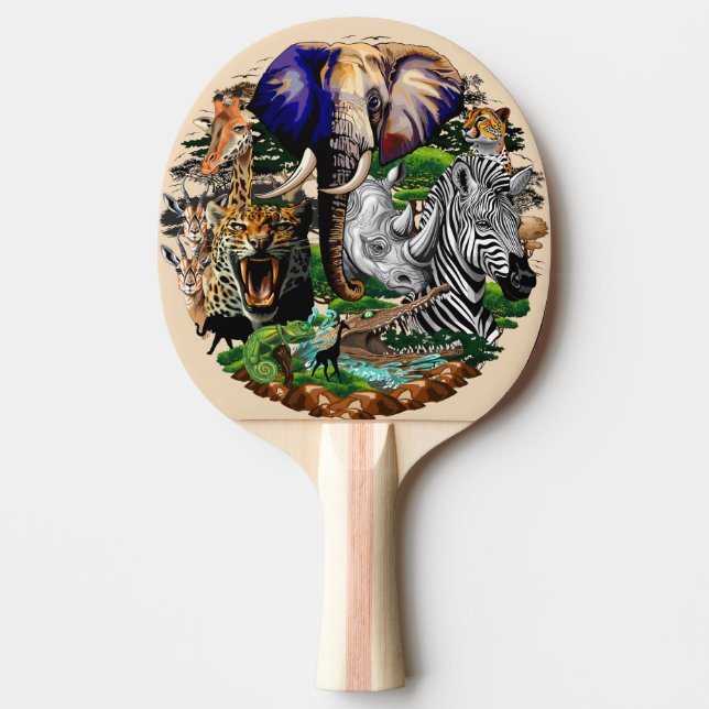 Vild African Savanna Animals Pingisracket (Framsidan)