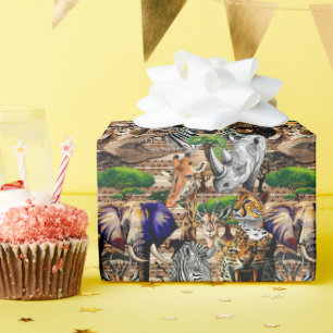 Vild African Savanna Animals Presentpapper