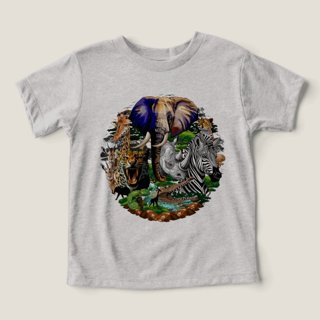 Vild African Savanna Animals T Shirt (Design Framsida)