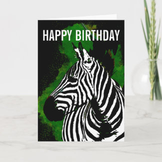 Vild Afrikansk zebra-födelsedagskort Kort