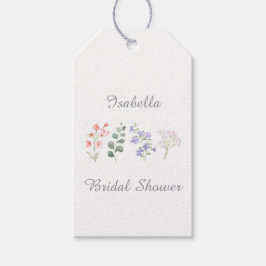 Vild Akvarellblomma Boho Bröllopsdusch Presentetikett