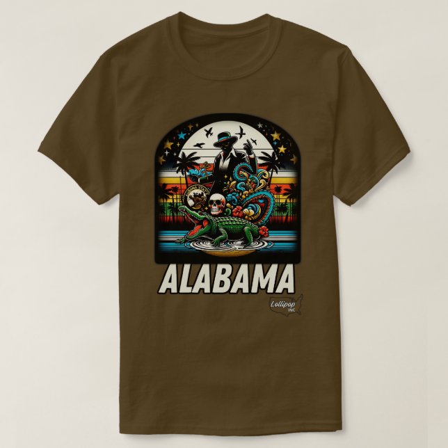 Vild Alabama Retro Wilderness  American Vint T Shirt (Design framsida)