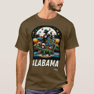 Vild Alabama Retro Wilderness American Vint T Shirt