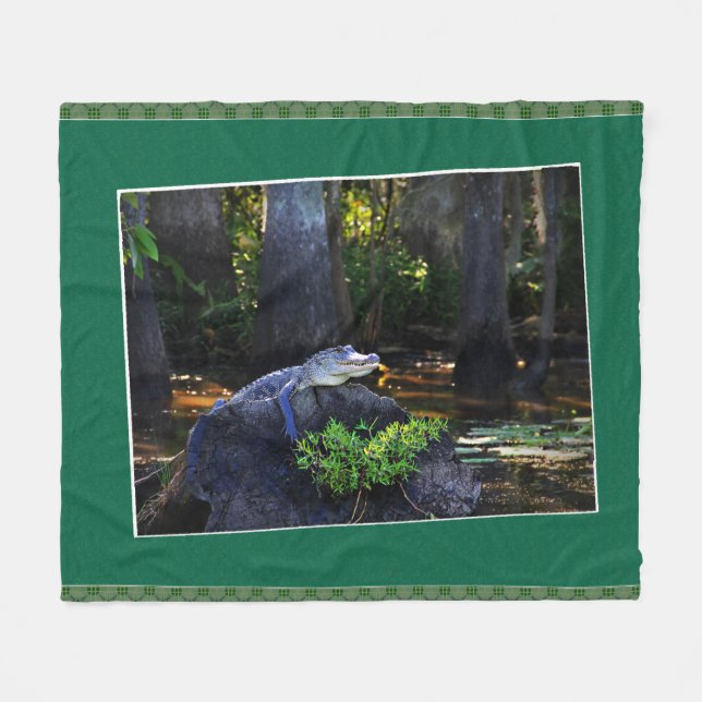 Vild Alligator Photography Print Fleecefilt (Framsidan (Horisontell))