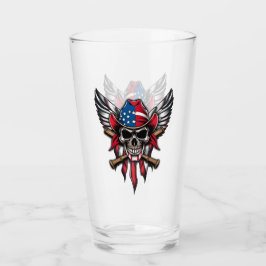 Vild, amerikansk skalle med baseball fladdermus. glaskopp