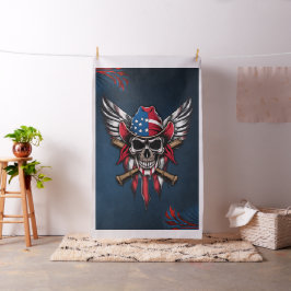 Vild, amerikansk skalle med baseball fladdermus. tyg