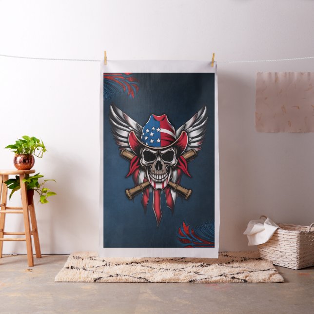 Vild, amerikansk skalle med baseball fladdermus. tyg (In Situ)