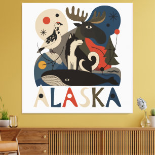 Vild ande i Alaska Canvastryck