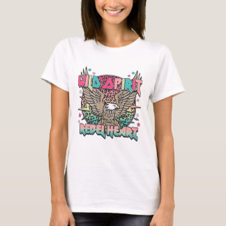 Vild ande rebellhjärta Örn Retro 80-talsgrafik  T Shirt