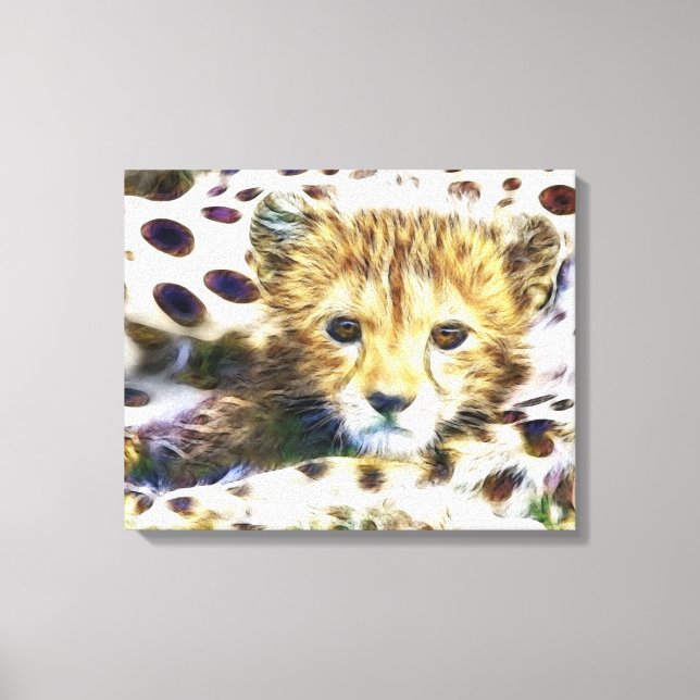 Vild Animal Cheetah Unge Wrapped Canvas (Framsida)
