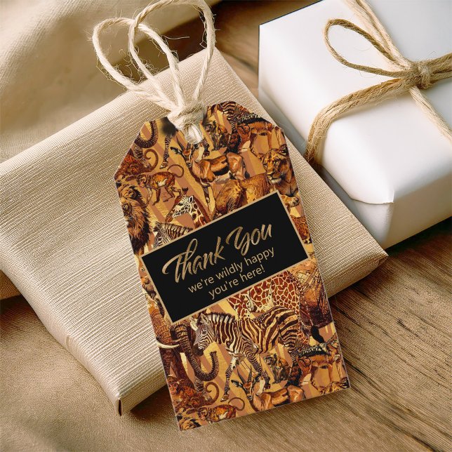 Vild Animal Collage Bachelorette Tack ID1149 Presentetikett (Skapare uppladdad)