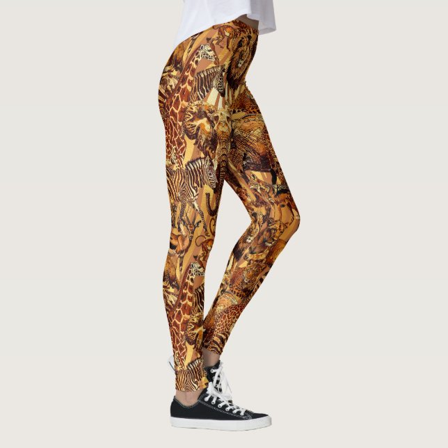 Vild Animal Collage Safari Bachelorette ID1149 Leggings (Höger)