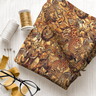 Vild Animal Collage Safari ID1149 Tyg