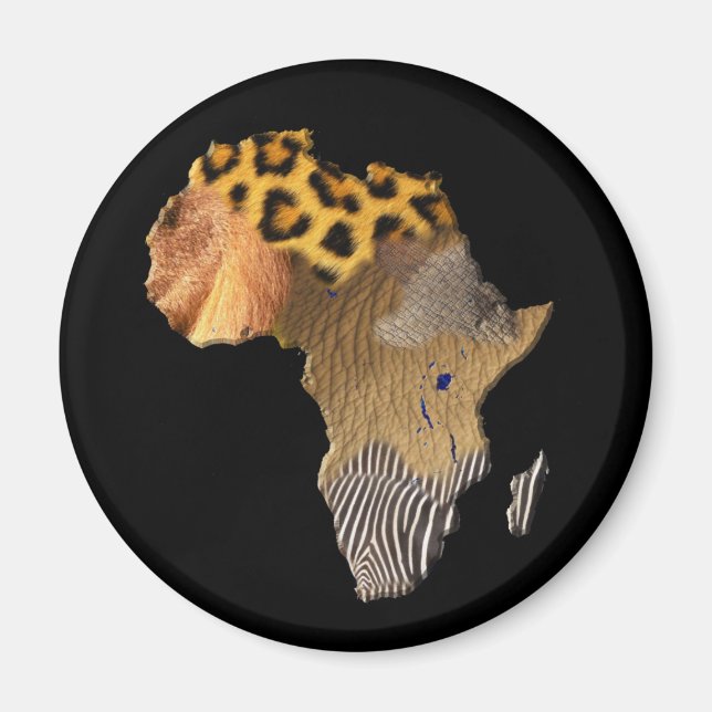 Vild Animal Karta i AFRIKA Series Magnet (Framsidan)