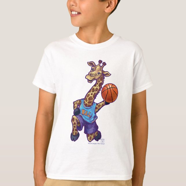 Vild Animal Leage Giraffe Basketball Star Tee (Framsida)
