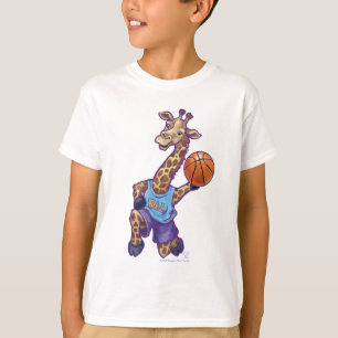 Vild Animal Leage Giraffe Basketball Star Tee Shirt