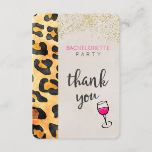 Vild Animal Mönster Bachelorette Party Tack Kort