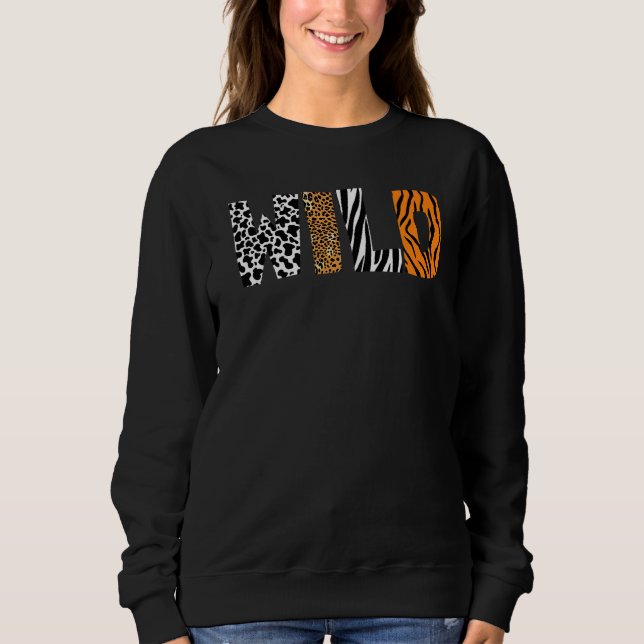 Vild Animal Mönster Cow Leopard Zebra Tiger Animal T Shirt (Framsida)