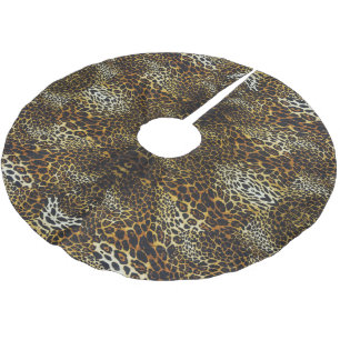 Vild Animal Print Jaguar Julgransmatta Borstad Polyester