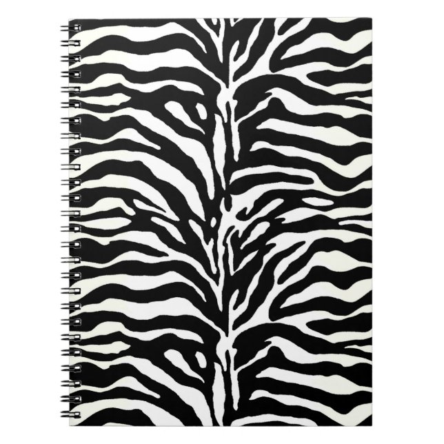 Vild Animal Print, Zebra in Black and White Anteckningsbok (Framsidan)