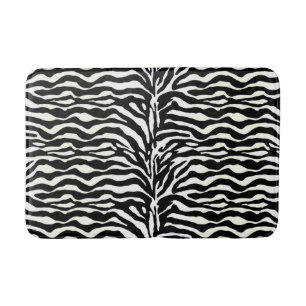 Vild Animal Print, Zebra in Black and White Badrumsmatta