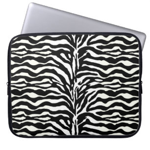 Vild Animal Print, Zebra in Black and White Lapto Laptop Fodral