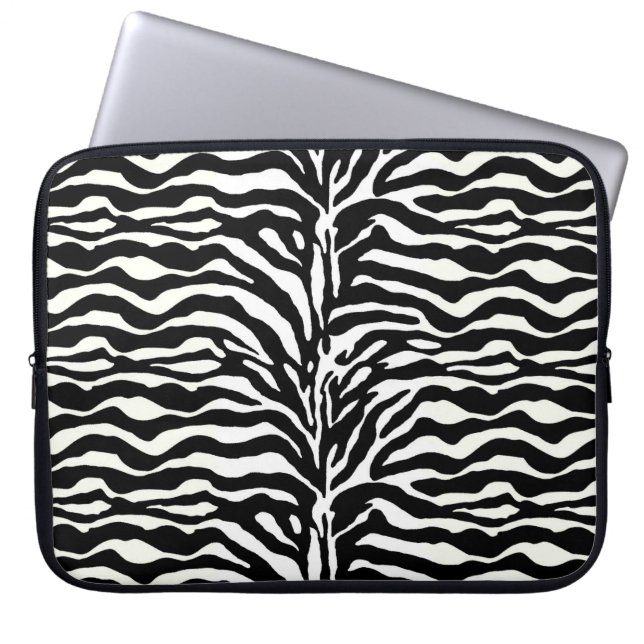 Vild Animal Print, Zebra in Black and White Lapto Laptop Fodral (Framsidan)