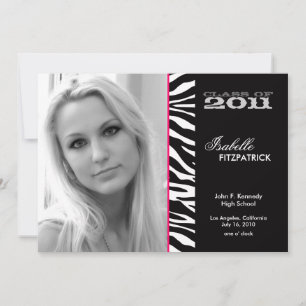 Vild Animal Print Zebra Studenten annons Inbjudningar