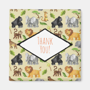 Vild Animal Safari Jungle Mönster Tack Magnet